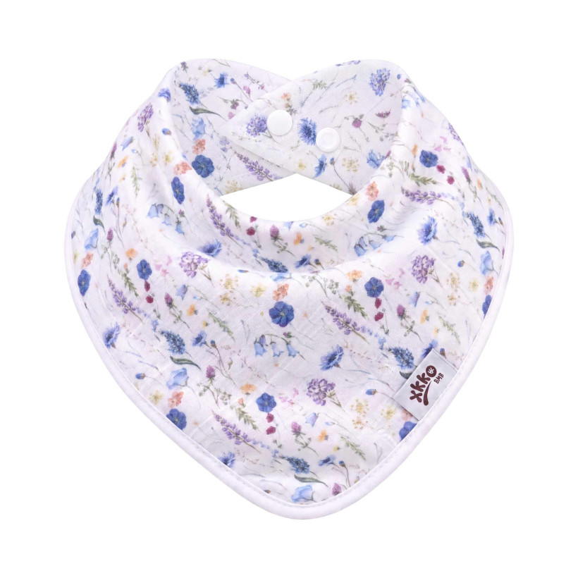 Bambusová šatka XKKO BMB Digi - Blue Wildflowers
