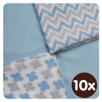 Bambusové obrúsky XKKO BMB 30x30 - Scandinavian Baby Blue MIX  10x9ks VO bal.