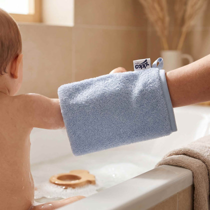 BIO bavlnené froté žinka XKKO Organic - Baby Blue