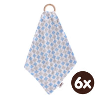 Hryzátko XKKO BMB s plienkou - Baby Blue Cross 6x1ks (VO balenie)