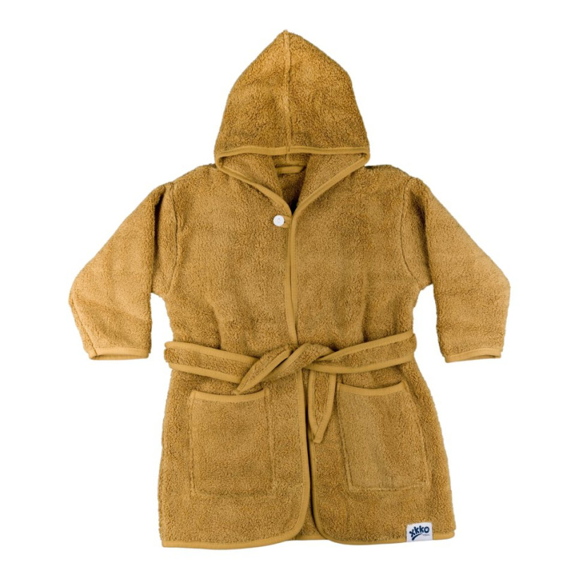 BIO Bavlnený župan XKKO Organic - Honey Mustard 6-12m