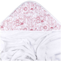 Bambusová froté osuška s kapucňou XKKO BMB 90x90 - Safari W/Mesa Rose