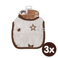 Bambusový podbradník XKKO BMB - Natural Brown Stars 3x1ks VO bal.