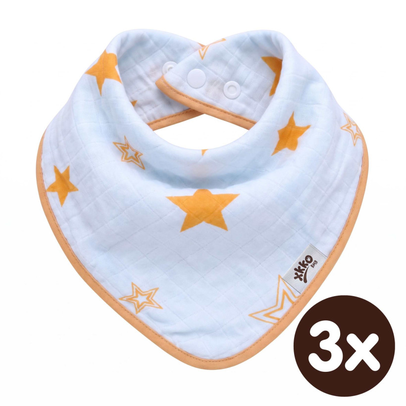 Bambusová šatka XKKO BMB - Orange Stars 3x1ks VO bal.