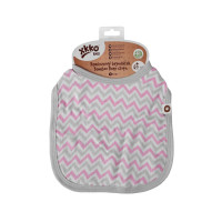 Bambusový podbradník XKKO BMB - Scandinavian Baby Pink Chevron