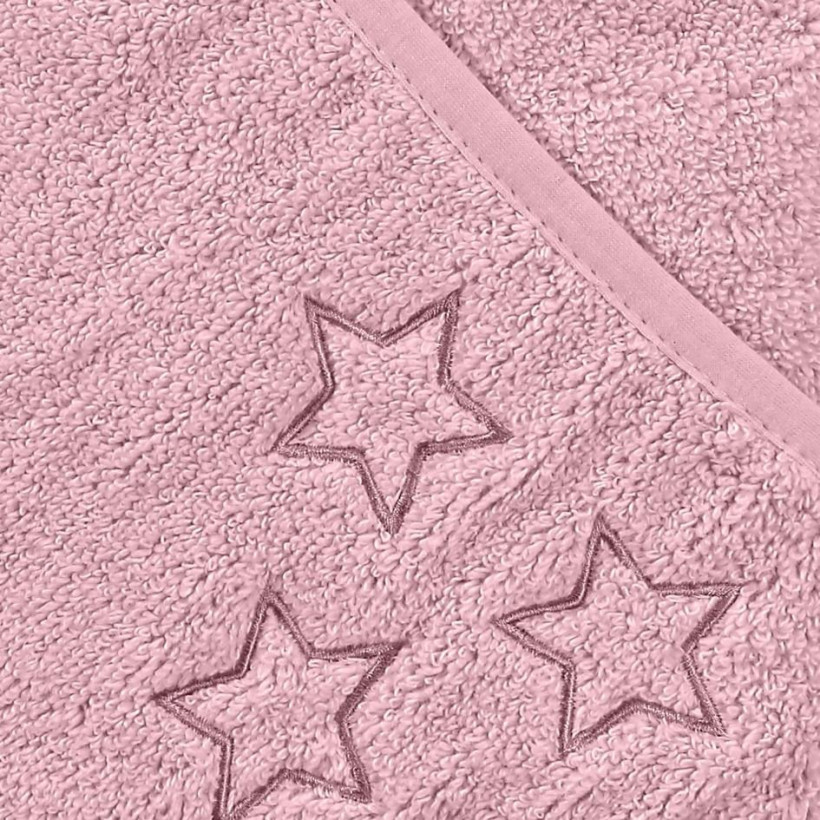 BIO Bavlnená froté osuška s kapucňou XKKO Organic 90x90 - Baby Pink Stars 5x1ks (VO bal.)