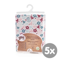 Bambusové posteľné prestieradlo XKKO BMB 120x60 - Flowers&Birds For Girls 5x1ks (VO bal.)
