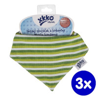 Šatka XKKO Organic Staré časy - Green Stripes 3x1ks VO bal.