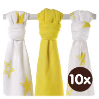 Bambusové plienky XKKO BMB 70x70 - Lemon Stars MIX 10x3ks VO bal.