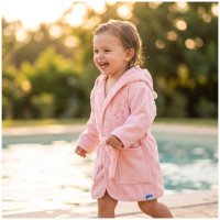 BIO Bavlnený župan XKKO Organic - Baby Pink Stars