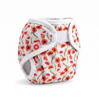 Vrchné plienkové nohavičky XKKO Newborn - Red Poppies