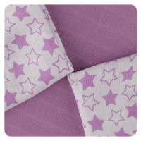 Bambusové obrúsky XKKO BMB 30x30 - Little Stars Lilac MIX