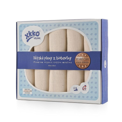 Plienky z biobavlny XKKO Organic 80x80 - Staré časy Natural