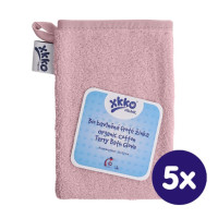 BIO bavlnené froté žinka XKKO Organic - Baby Pink 5x1ks (VO bal.)