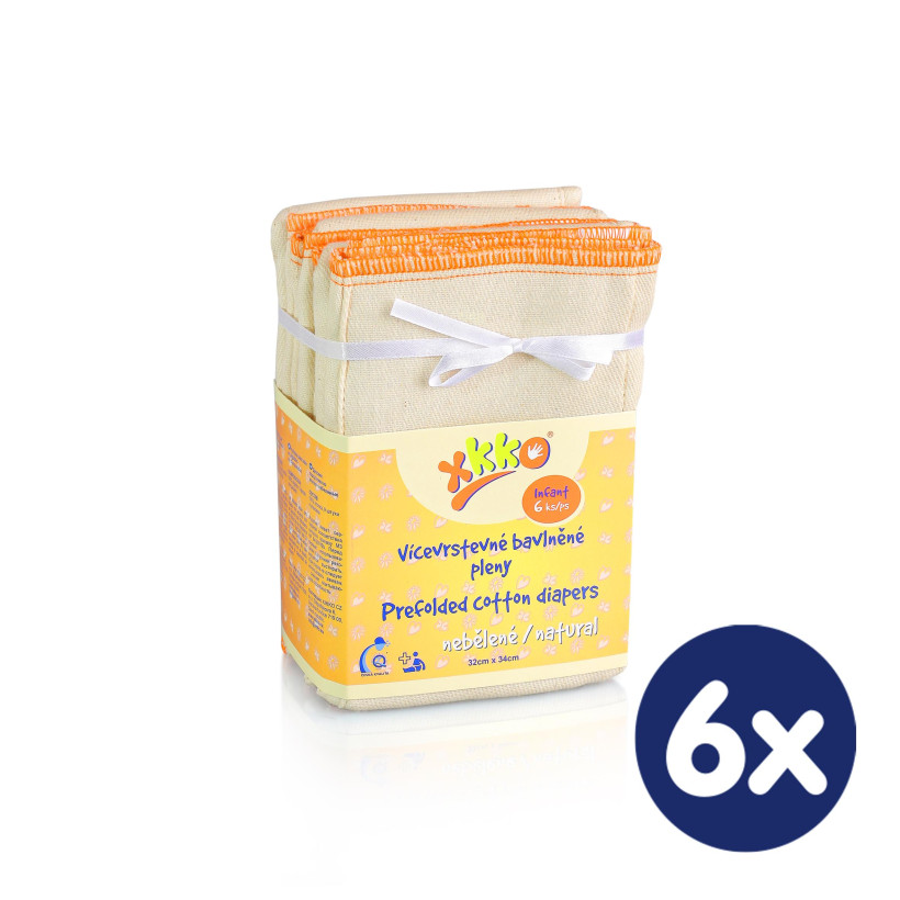 Viacvrstevné plienky XKKO Classic (4/8/4) - Infant Natural 6x6ks VO bal.