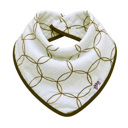 Bambusová šatka XKKO BMB - Natural Brown Circles