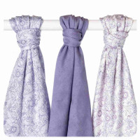 Bambusové plienky XKKO BMB 70x70 - Safari Lavender Aura MIX 3ks