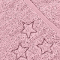 BIO Bavlnená froté osuška s kapucňou XKKO Organic 90x90 - Baby Pink Stars 5x1ks (VO bal.)