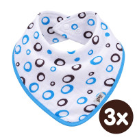 Bambusová šatka XKKO BMB - Cyan Bubbles 3x1ks VO bal.