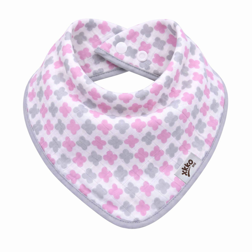Bambusová šatka XKKO BMB - Scandinavian Baby Pink Cross 3x1ks VO bal.