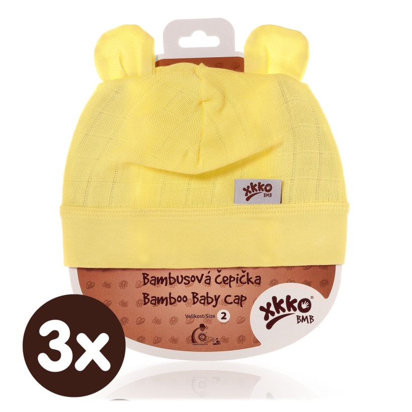 Bambusová čiapočka XKKO BMB - Lemon 3x1ks VO bal.