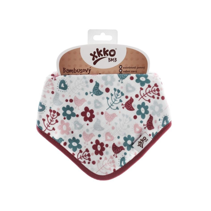 Bambusová šatka XKKO BMB - Flowers&Birds Girls 3x1ks VO bal.