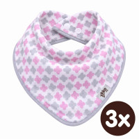 Bambusová šatka XKKO BMB - Scandinavian Baby Pink Cross 3x1ks VO bal.