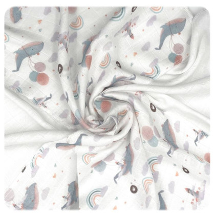 Bambusové obrúsky XKKO BMB 30x30 Digi - Sky Whale MIX