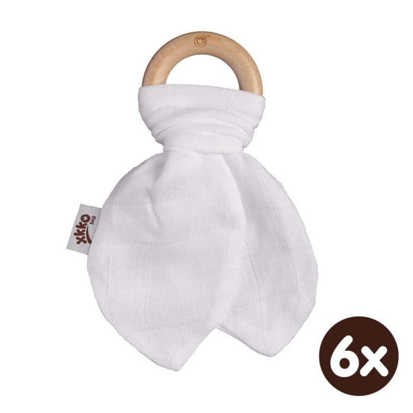 Hryzátko XKKO BMB Lístky - White 6x1ks (VO balenie)
