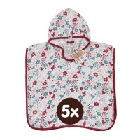 Bambusové pončo XKKO BMB - Flowers&Birds Girls 5x1ks (VO balenie)