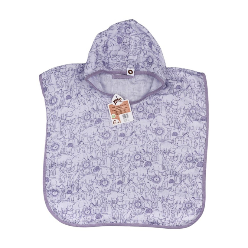 Bambusové pončo XKKO BMB Safari - Lavender Aura Veľkosť 2