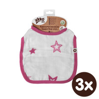Bambusový podbradník XKKO BMB - Magenta Stars 3x1ks VO bal.