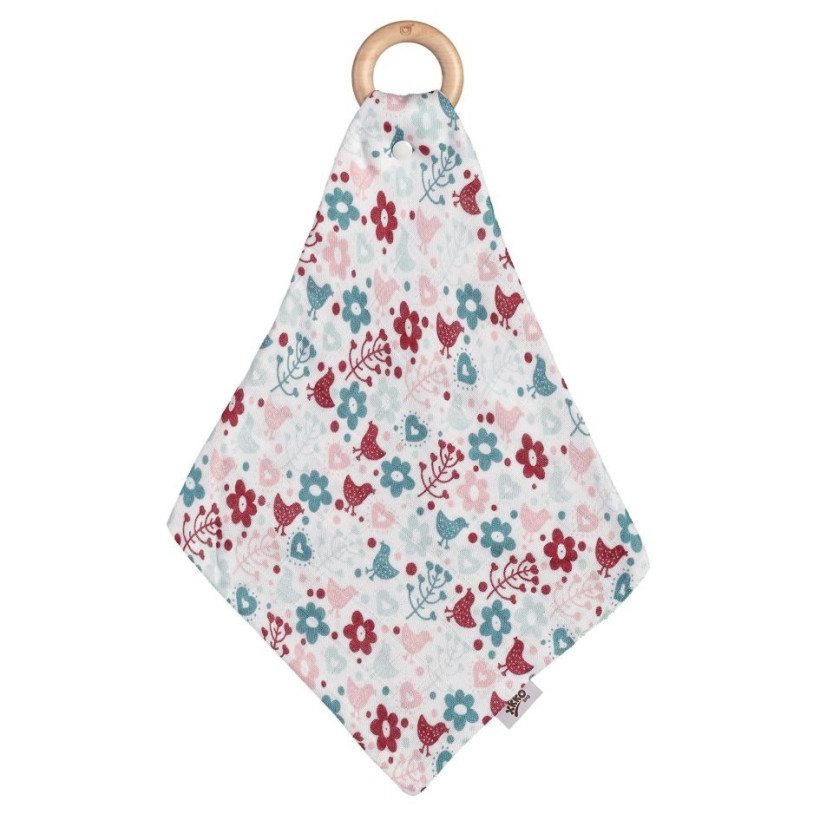 Hryzátko XKKO BMB s plienkou - Flowers&Birds Girls 6x1ks (VO balenie)