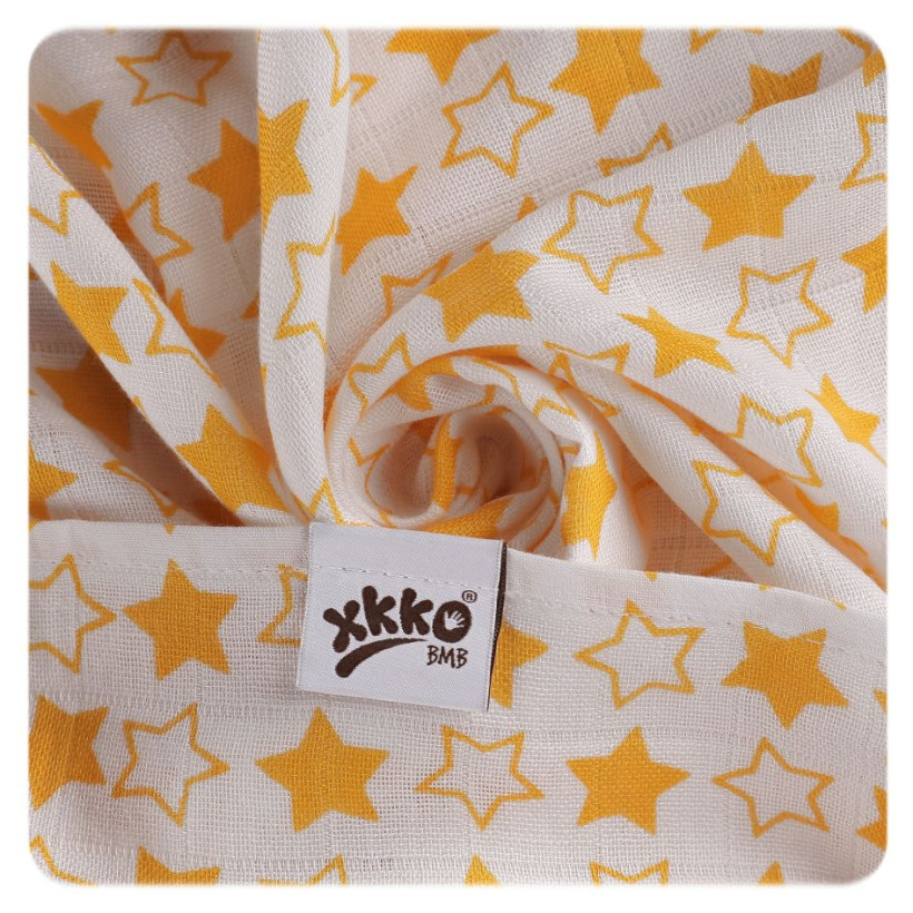 Bambusové plienky XKKO BMB 70x70 - Little Stars Orange MIX 3ks