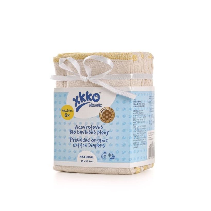 Viacvrstvé plienky XKKO Organic (4/6/4) - BirdEye Newborn Natural