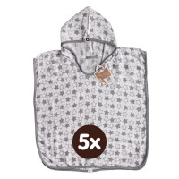Bambusové pončo XKKO BMB - Silver Little Stars 5x1ks (VO balenie)