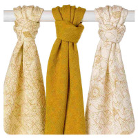 Bambusové plienky XKKO BMB 70x70 - Safari Honey Mustard MIX 3ks