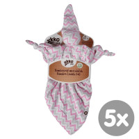 Bambusový maznáčik XKKO BMB - Baby Pink Chevron 5x1ks VO bal.