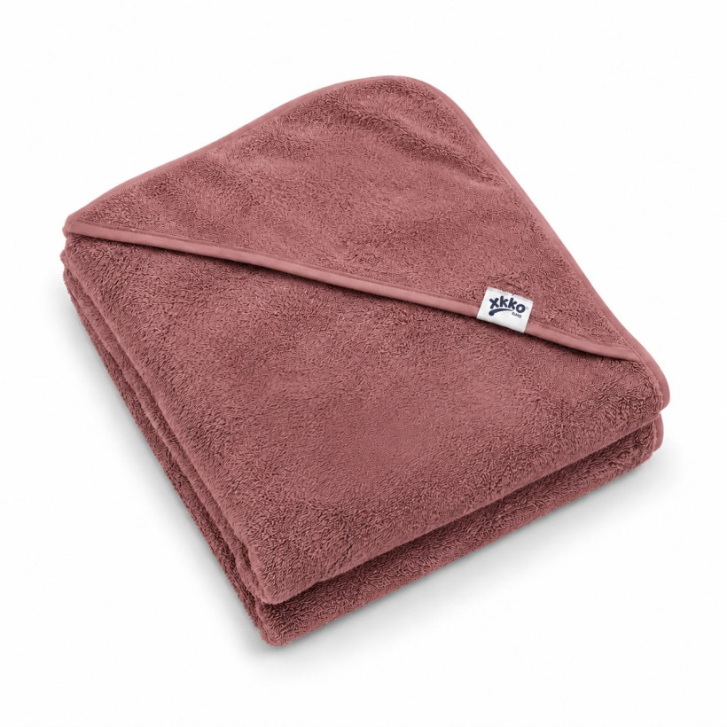 BIO Bavlnená froté osuška s kapucňou XKKO Organic 90x90 - Mesa Rose
