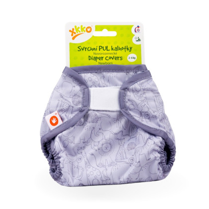 Vrchné plienkové nohavičky XKKO Newborn - Safari Lavender Aura