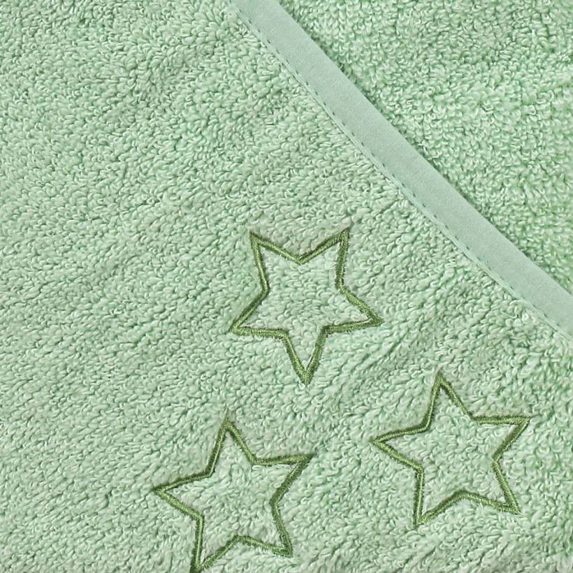 BIO Bavlnená froté osuška s kapucňou XKKO Organic 90x90 - Mint Stars