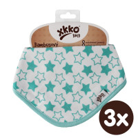 Bambusová šatka XKKO BMB - Little Stars Turquoise 3x1ks VO bal.