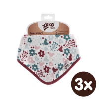 Bambusová šatka XKKO BMB - Flowers&Birds Girls 3x1ks VO bal.