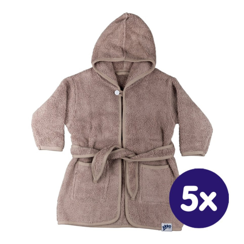BIO Bavlnený župan XKKO Organic - Honey Mustard 12-24m 5x1ks (VO balenie)