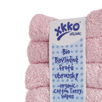 BIO bavlnené obrúsky XKKO Organic 21x21 - Baby Pink 5x6ks (VO bal.)