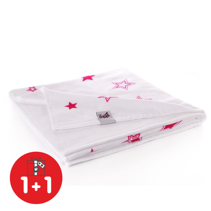 Bambusová deka XKKO BMB 130x70 - Magenta Stars 5x1ks VO bal.