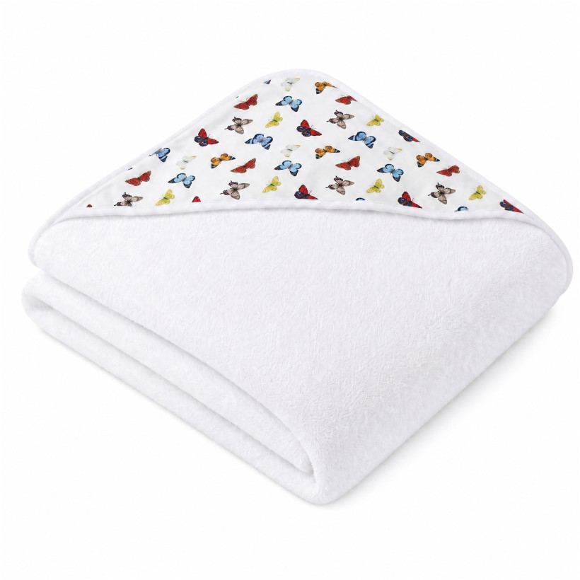 Bambusová froté osuška s kapucňou XKKO BMB 90x90 - Butterflies 5x1ks (VO bal.)