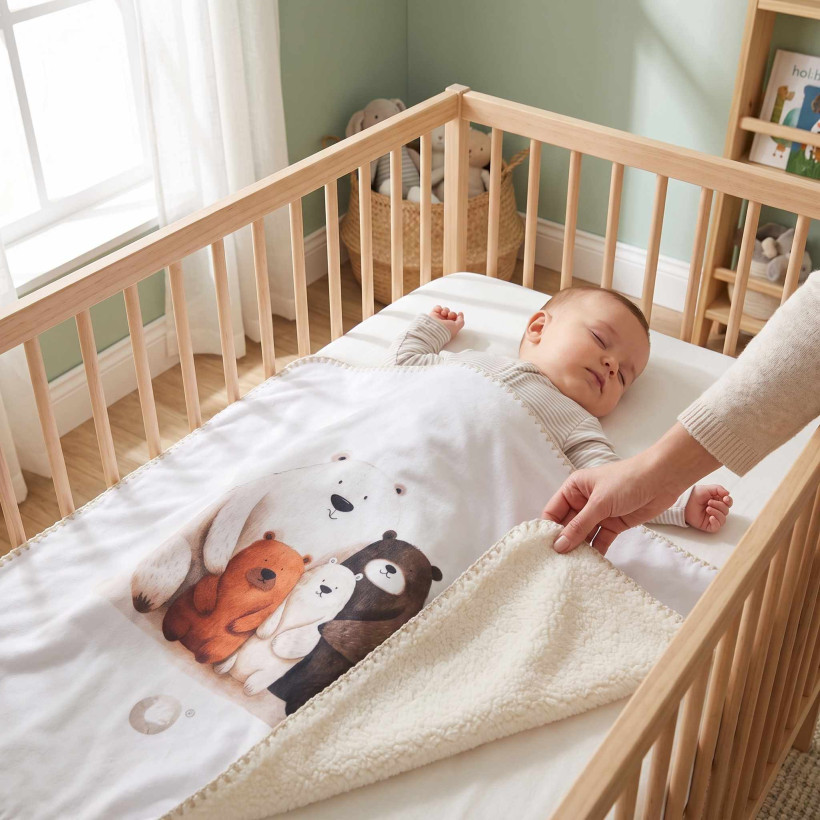 Španielska detská deka XKKO LUX 75x100 - Bear Family