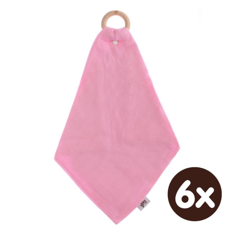 Hryzátko XKKO BMB s plienkou - Baby Pink 6x1ks (VO balenie)