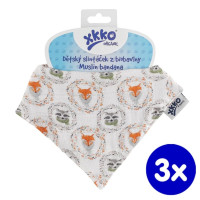 Šatka XKKO Organic - Fox&Raccoon 3x1ks VO bal.
